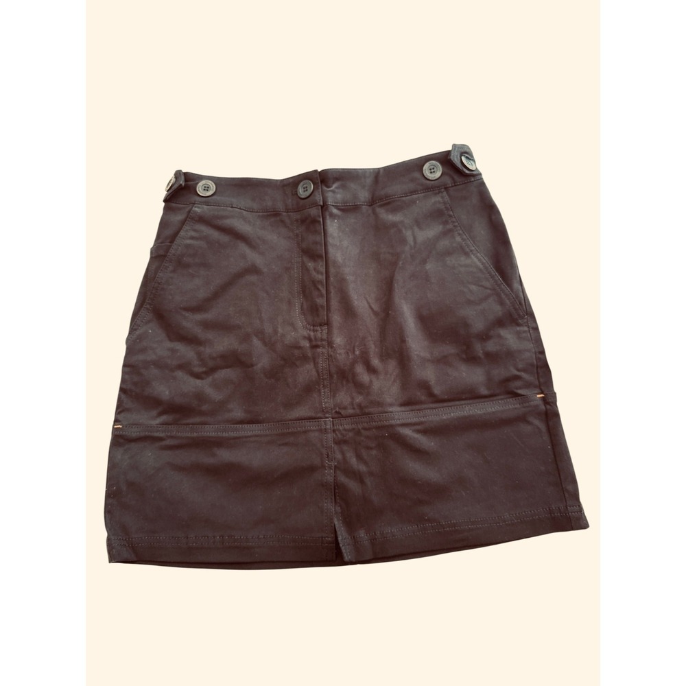 Wildfang Casual Essential Work Mini Skirt Black Utility Elastic Waist Size M NWT